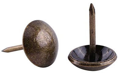 100pcs clous de tapisserie d'ameublement d'époque, goujon décoratif de porte de chaussure de sofa antiques tapisserie d'ameublement en métal de bronze d'étiquettes en métal[12 * 17mm]Points d'armure