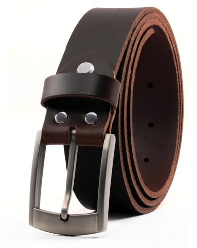 Fa.Volmer ® Gürtel aus Büffel-Leder für Herren und Frauen/Ledergürtel 35mm breit/kürzbar/Modell Austin (in schwarz und braun verfügbar)