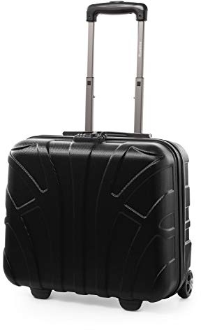 Suitline Maletín piloto Trolley Business 38 x 42 x 22 cm (29 L) rígido con Compartimento portátil 15 Pulgadas Cierre TSA 2 Ruedas asa telescópica, Negro