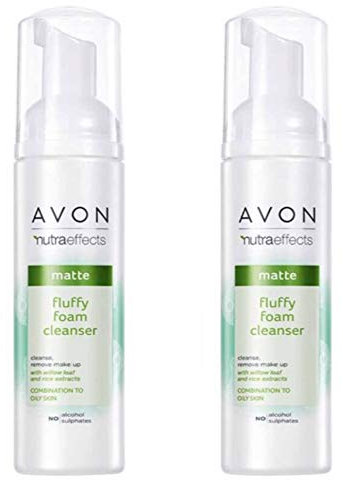 2x Avon Nutraeffects Mattifying Fluffy Foaming Cleanser/Face Wash- 150ml (300ml)