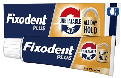 Fixodent Plus Unbeatable Bite Denture Adhesive, Flavour Free 40g