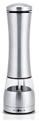 Macina Sale e Pepe Elettrica, Macinino Macinatore Grinder Smerigliatrice Acciaio Inossidabile Macina pepe con Grana Della Macinatura Regolabile per, Spezie, Semi di Lino