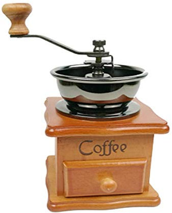 XBSLJ Macina caffè manuali Macinacaffè Manuale Macinacaffè Antico Manovella in ghisa con impostazioni di macinatura e cassetto di Cattura