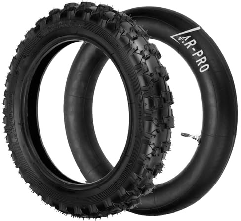 2.5-10 Off-Road Tire and Inner Tube Set - Dirt Bike Tire with 10-Inch Rim and 2.5/2.75-10 Dirt Bike Inner Tube Replacement Compatible with Honda CRF50/XR50, Suzuki DRZ70/JR50, and Yamaha PW50