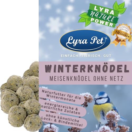 Lyra Pet® | 100 x 90 g = 9 kg Ganzjahresknödel ohne Netz | Energielieferant für Wildvögel | Ideal für Körnerfresser | Meisenknödel mit Besten Zutaten | Energielieferant für Wildvögel - Mineralstoffreiches Wildvogelfutter für das ganze Jahr - Fetthaltig & Nährstoffreich