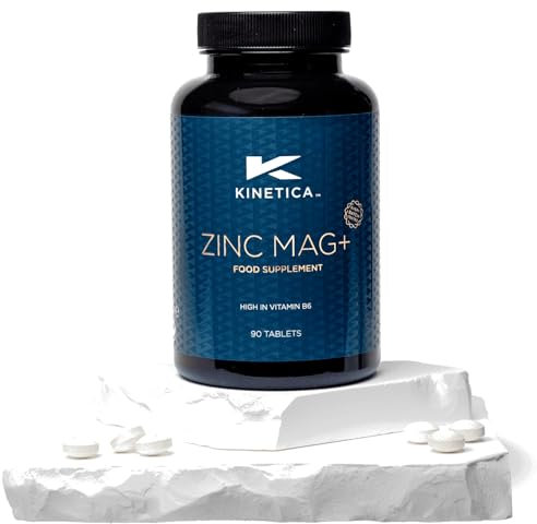 Kinetica Sport Zinc Mag + | 30 Servings, 90 Tablets | 420mg Magnesium, 16.5mg Zinc/Serve | Contains Selenium, Vitamin B6&C | Sleep Aid ZMA Supplement for Men & Women | WADA & Informed Sport Approved