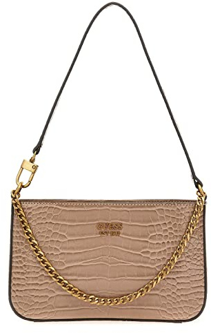 GUESS Katey Croc Mini Maimie Top Zip Shoulder Bag Light Rum