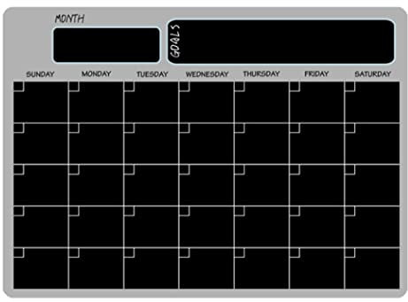 Magnetisch Kalender für Küche Kühlschrank, 29,7 x 42 cm Monat Planer Trocken Abwischbar Kalender Einkaufsliste Magnetischer Whiteboard-Planer, Kühlschrank Nachrichtenbrett für Küche, Schwarz