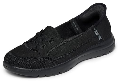 Skechers Donna On-The-Go Flex Top Notch Slip-In ALLENATRICE, Black Textile, 38 EU