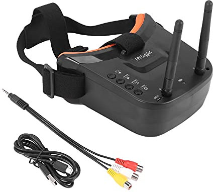 SuanQ Mini FPV Brille 3 480X320 Anzeige Doppel Antenne Empfang 5.8G 40Ch mit Batterie Fuer Rc FPV Drohne Quadrocopter