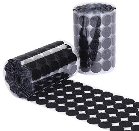 500 Paar Klettpunkte Selbstklebend 15mm, Self Adhesive Klett Klebepunkte, Rund Doppelseitig Klebende Klettverschluss für Schulprojekte, Büroorganisation und Kinderhandwerk (Schwarz)
