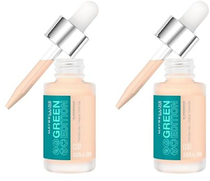 2 x Maybelline New York Green Edition Superdrop Tinted Oil Foundation 20ml - Shade 30