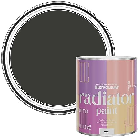 Rust-Oleum Peinture Noir Résistante à la chaleur pour Radiateur, Finition Mate - Magie Noire 750ml