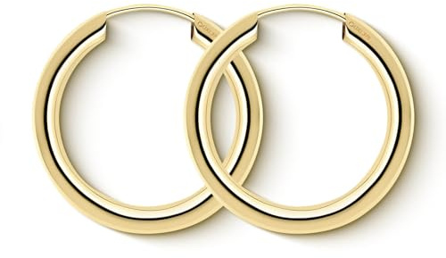EDELIND Creolen Gold 20 mm 333 375 585 750 Gelbgold Breite 2,5 mm Kleine Hoop Ohrringe Mädchen 8 9 14 18 K Echt Gold Ohrringe Damen mit Schmuck Geschenk Box