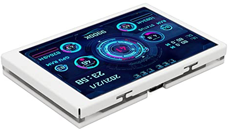 Akozon 3,5-Zoll-PC-Sensorpanel, 3,5-Zoll-IP-Ull-View-Display, Kleiner Bildschirm für -CPU-Festplatte, Kleiner Bildschirm, Schwarz (White)