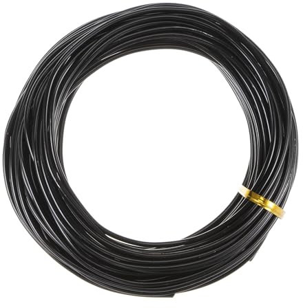 sourcing map Bonsai Training Draht 2.5mm Gesamt 20mm 66Ft Eloxierter Aluminium Draht Rostbeständigkeit Garten Draht für Pflanzen Bonsai Bäume Formgebung Biegen Innen Schwarz