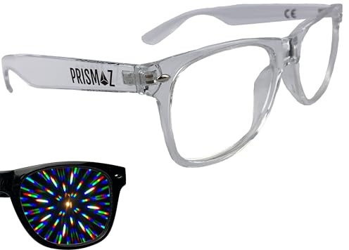 PRISMAZ Spektralbrille Für Fantastische Regenbogen Kaleidoskop Effekte - Festival Rave Feuerwerk Party Accessoire - Beugungsbrille Regenbogenbrille