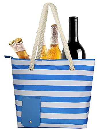 Weinhandtasche Mit Verstecktem Spender, Isolierte Strandtasche Mit Wärmedämmung und Picknicktasche für Einkauf