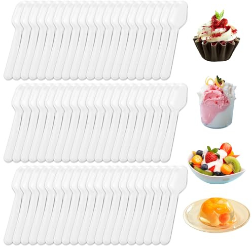 500 st. plastsked: återanvändbara dessertskedar äggsked av plast 7,5 cm, plastskedar glassked plast BPA-fri, för dessert pudding mousse fester bröllop picknick