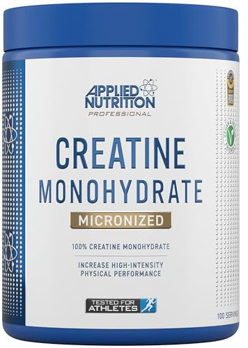 Applied Nutrition Creatin Monohydrat Pulver – Pro Dosis 5 g 100% Reines Mikronisiertes Kreatin Monohydrat Pulver für Leistung und Muskelkraft (500g (Pack of 1), Unflavoured)