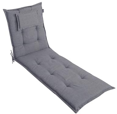 LILENO HOME Sonnenliege Auflage als 1. Set - Rollliege in Grau Y - Gartenliegen perfekt für Strandliege - Polster Auflage für Gartenliege (188x60x8cm)