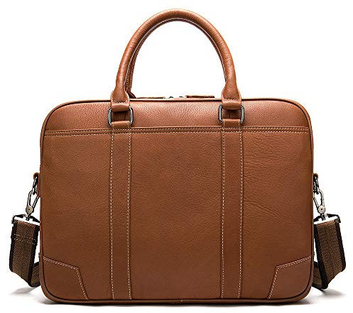 LVUNZJCA Aktentasche für Herren Herren Leder Messenger Bag, Schulranzen Laptop-Schulter-Geschäfts-Aktenkoffer for Laptops Bücher für die Arbeit(Braun)