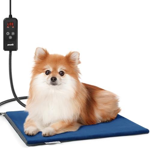Pecute Tappetino Riscaldante per Cani e Gatti con Controller a 6 Stadi, 40×45 cm, Tappetini Riscaldanti per Cani Gatti, Tappetino Riscaldante Rettili, Anti-morso, Gatto di Piccola Taglia