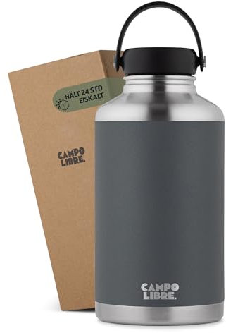 Campo Libre.® Umberto I Premium Edelstahl Trinkflasche 1l, 2l, 400ml | Thermosflasche, isolierte Wasserflasche | Auslaufsichere Isolierflasche | Kohlensäure geeignet | spülmaschinenfest