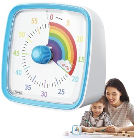 Temporizador para niños Cuenta regresiva visual, Temporizador de cuenta regresiva visual | Temporizador de cuenta regresiva de escritorio - Reloj temporizador de estudio de 60 minutos, temporizador de