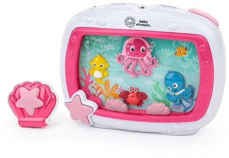 Baby Einstein Sea Dreams Soother Máquina Ruido Blanco Bebé Juguete Cuna – Maquina Ruido Blanco Bebé Con Control Remoto, Luces, Música y Sonidos Marinos para Dormir Recién Nacidos y Más, Rosa