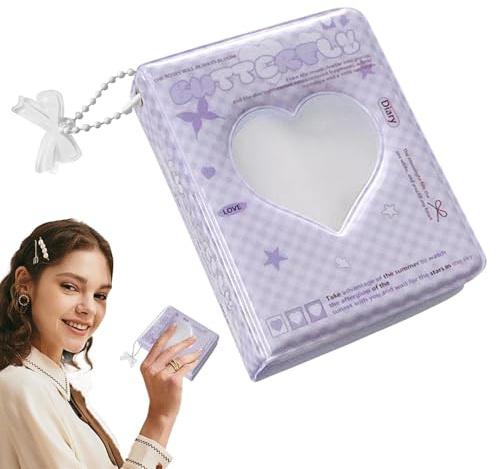 Photocard Binder - Álbum de fotos de, 40 bolsillos, soporte para tarjetas de fotos con forma de corazón, resistente al agua, moderno álbum de fotos resistente al agua para coleccionar