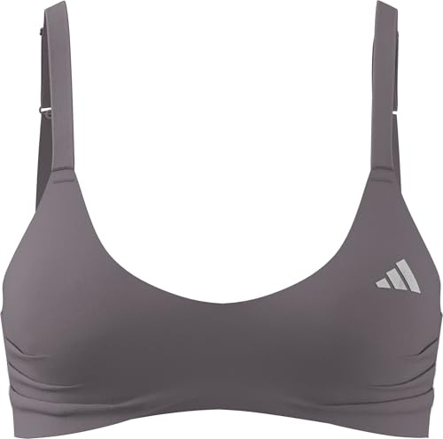 adidas Women's Optime Essentials Workout Light Support Bra Adjustable Straps, preloved fig, L