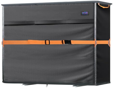 Mini-Split-Klimaanlagenabdeckung, passend für bis zu 117,8 cm L x 48,3 cm B x 8 | 600D wasserdicht, Entlüftungsloch, für den Außenbereich, rechteckig, für Außengeräte
