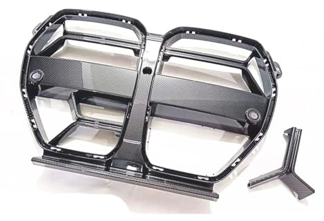Front Kühlergrill Für G80 Für M3 G82 G83 Für M4 2021 2022 2023 Frontstoßstangengrill Für CSL-Stil Fronthaube Nierengrill Carbonfaser-Optik Glänzend Schwarz Facelift Grill(Carbon Fiber Pattern)