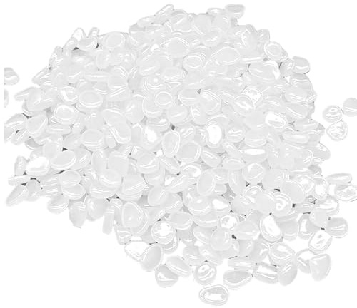 200 Pcs Glow in the Dark Pebbles White Luminous Stones for Garden Decor, Fish Tank Gravel, Plant Pots, Lawn Yard, Patio Landscape, DIY Crafts, Indoor and Outdoor Decorations Powered by Light/Solar