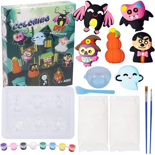 Pellinch Kit Créatif Enfant Décoration, platre pour moulage, Figurine à Peindre en Plâtre, Figurine à Peindre en Plâtre, Kit Creatif Enfant, Cadeau Créatif Bricolage d'Anniversaires Noël
