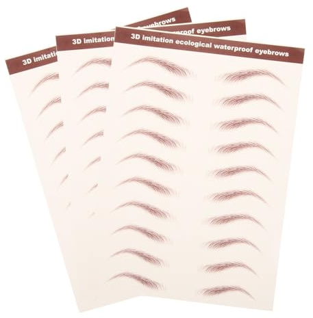 DECORNIJIA 3 feuilles Autocollants de Sourcils Imperméables de Eau pour Maquillage Naturel et Réaliste Autocollants Faciles à Appliquer pour Look Parfait