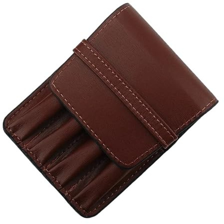 AHIOJEGX Stifteetui PU Leder 4 Slots Füllfederhalter Box Büro Schule Schreibwaren Stift Aufbewahrungstasche Halter(Color 3)