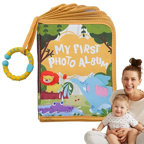 Album Foto Bebè | Libro Foto Morbido Familiare Per Neonato | Diario Con Specchio Sicuro Motivo Leone Ideale Per Scrapbook Decorazione Casa Madre Viaggio E Baby Shower