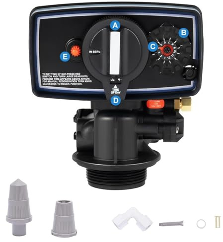 Water Softener Timer Control Valve, Time Type Softening Treatment System, Reduces Hardness Minerals, Improve Water Quality Automatic Operation Mode, for Purification Equipment