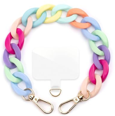 ONEFLOW Handyanhänger fürs Handgelenk, Universal Handykette kurz Handschlaufe, Handyband für Hüllen Abnehmbar, Anhänger Kette mit Karabiner für alle Handys, Chainless Urban Chain - PARENT