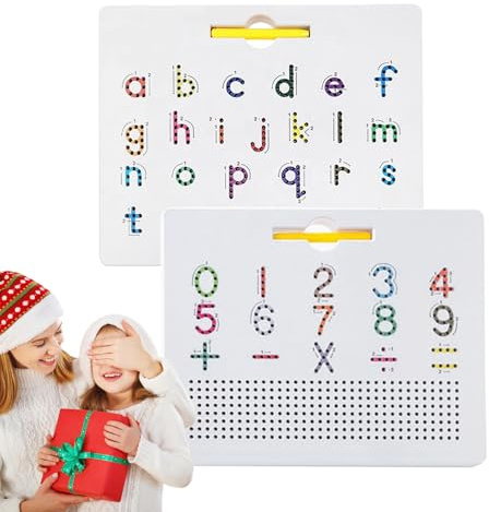 Lavagna magnetica per tracciare l'alfabeto – Apprendimento su due lati, magnetica per scrivere, giocattolo educativo pg | Lavagna per tracciare le lettere 'alfabeto per attività di