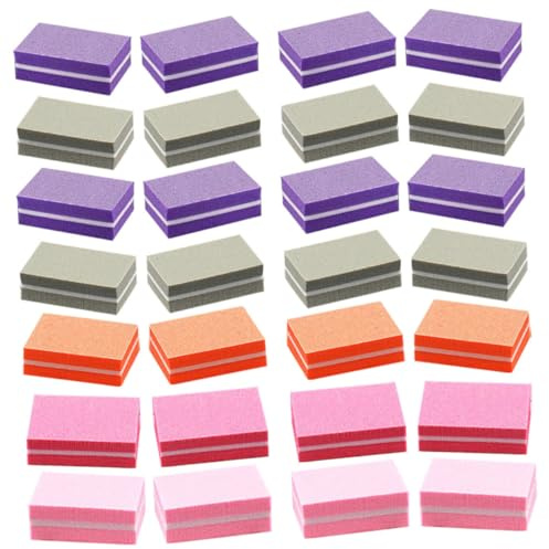 NOLITOY 50stücke Nagelfeile Gebogen mit Nagelpuffer Maniküre-werkzeug für Acrylnägel Nagelverlängerung und Pflege Geeignet für Fingernägel und Pediküre