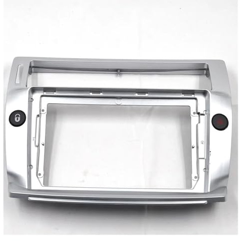 Stereopanel på instrumentbrädan För Citroen C4 För Quatre 2 Din Bilradio Stereo Ljudplatta Fascia Ram Stor Skärm Auto Android Player Panel Dash Mount Kit(SILVER)