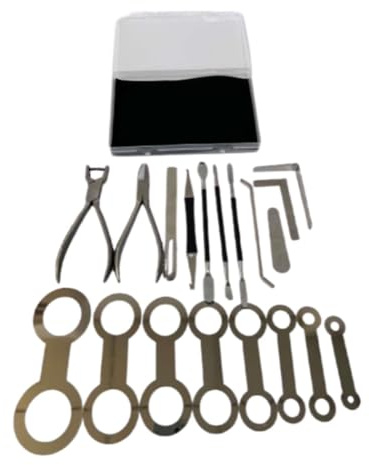 Colcolo 19-teiliges Saxophon-Reparatur-Werkzeug-Set, Zange zum Entfernen von Federstiften, Reparatur von Holzblasinstrumenten, robustes