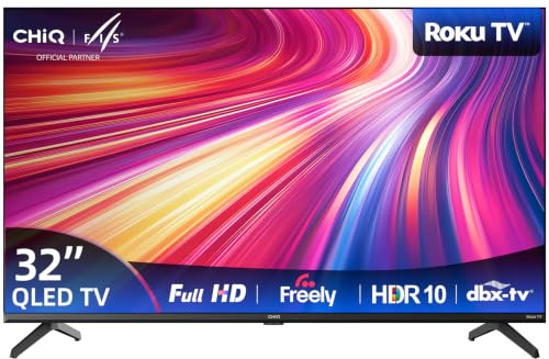 CHiQ 32 Inch Full HD QLED PRO Smart Roku TV | QLED PRO Display, DCI-P3 90% Wide Colour Gamut, HDR10, Roku TV OS