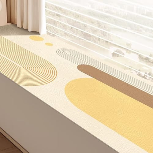 Fensterbank Verkleidung Innen Große Fensterbank-Hundematte für Erkerfenster, Wasserdichte Fensterbankmatten aus Leder, Zuschneidbare Schutzmatte für Die Fensterbank(Style E,300x70cm/118x28in)