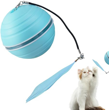 Fbinys Kattboll | Smart automatisk rullande husdjurstillbehör | interaktiv kattboll leksak - för inomhus berikning fest festival valp födelsedag nyår