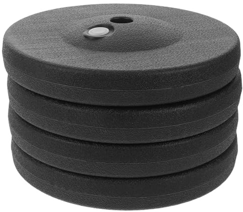 NUOBESTY Base Riempibile ad Acqua per Colonne di Palloncini, Set 4 Pezzi Nero Diametro 21 Cm Altezza 3,5 Cm, Accessori per Feste e Matrimoni, Stabile per Decorazioni Indoor e