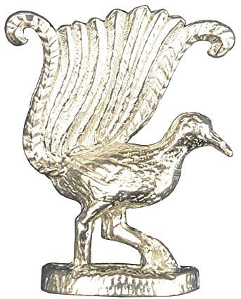 Leier-Vogel Figur, Handgegossen von William Sturt, aus Deutsche Zinn (Pewter)